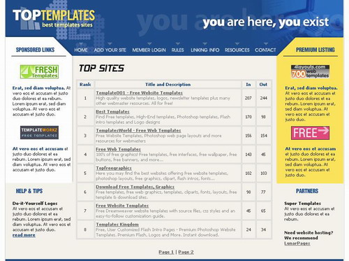 Web Templates - HTML designs, website graphics and web page backgrounds