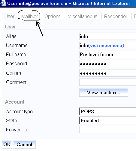 Dodavanje nove e-mail adrese