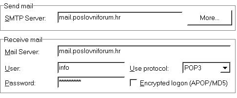Podešavanje e-mail programa