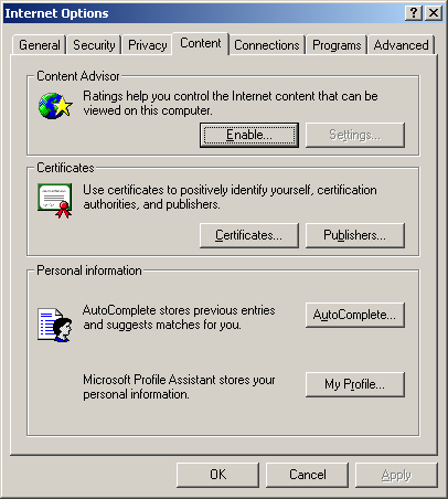 Internet Explorer - Podešavanje