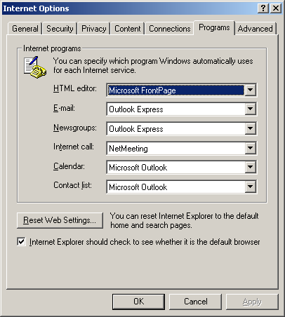 Internet Explorer - Podešavanje