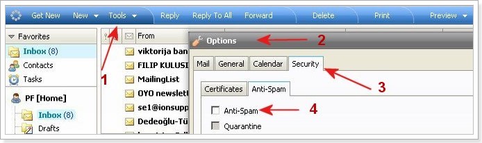 Webmail Anti-Spam zaštita